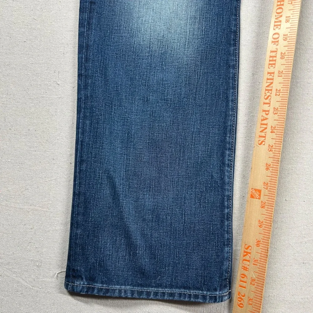 True Religion Ricky Jeans Mens 38 (fits 39x34) Relaxed Straight Flaps Embossed